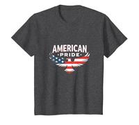 Symbole du Drapeau de l'aigle Patriotique American Pride T-Shirt, Enfant, Chiné Foncé, 3 Ans