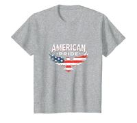 Symbole du Drapeau de l'aigle Patriotique American Pride T-Shirt, Enfant, Gris Chiné, 3 Ans
