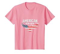 Symbole du Drapeau de l'aigle Patriotique American Pride T-Shirt, Enfant, Rose, 3 Ans