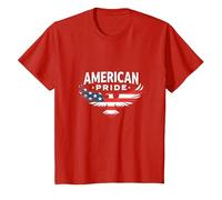 Symbole du Drapeau de l'aigle Patriotique American Pride T-Shirt, Enfant, Rouge, 4 Ans