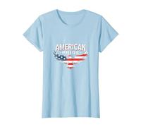 Symbole du Drapeau de l'aigle Patriotique American Pride T-Shirt, Femme, Bleu Céleste, XXL