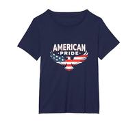 Symbole du Drapeau de l'aigle Patriotique American Pride T-Shirt, Femme Grandes Tailles, Bleu Marine, 5X