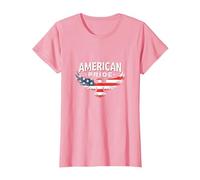 Symbole du Drapeau de l'aigle Patriotique American Pride T-Shirt, Femme, Rose, 3XL