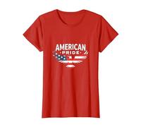 Symbole du Drapeau de l'aigle Patriotique American Pride T-Shirt, Femme, Rouge, M