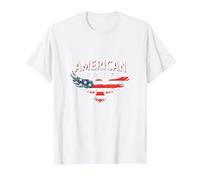 Symbole du Drapeau de l'aigle Patriotique American Pride T-Shirt, Homme, Blanc, 5XL