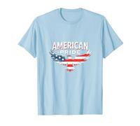 Symbole du Drapeau de l'aigle Patriotique American Pride T-Shirt, Homme, Bleu Céleste, M