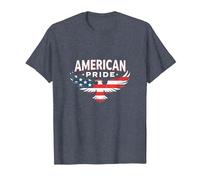 Symbole du Drapeau de l'aigle Patriotique American Pride T-Shirt, Homme, Bleu Chiné, M