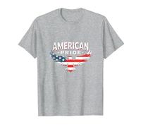 Symbole du Drapeau de l'aigle Patriotique American Pride T-Shirt, Homme, Gris Chiné, 5XL