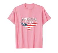 Symbole du Drapeau de l'aigle Patriotique American Pride T-Shirt, Homme, Rose, XXL