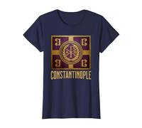 Symbole du Drapeau de l'empire Byzantin de Constantinople T-Shirt, Femme, Bleu Marine, S