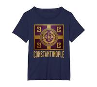 Symbole du Drapeau de l'empire Byzantin de Constantinople T-Shirt, Femme Grandes Tailles, Bleu Marine, 2X