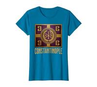 Symbole du Drapeau de l'empire Byzantin de Constantinople T-Shirt, Femme, Saphir, S