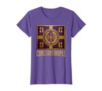 Symbole du Drapeau de l'empire Byzantin de Constantinople T-Shirt, Femme, Violet Chiné, XS