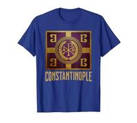 Symbole du Drapeau de l'empire Byzantin de Constantinople T-Shirt, Homme, Bleu Royal, L