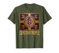 Symbole du Drapeau de l'empire Byzantin de Constantinople T-Shirt, Homme, Olive, L