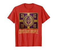 Symbole du Drapeau de l'empire Byzantin de Constantinople T-Shirt, Homme, Rouge, M
