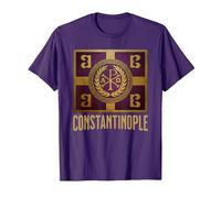 Symbole du Drapeau de l'empire Byzantin de Constantinople T-Shirt, Homme, Violet, L