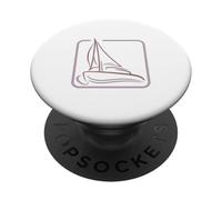 Symbole du Logo de la Voile carré du Capitaine de Bateau à Voile PopSockets PopGrip Adhésif