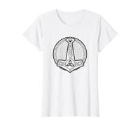 Symbole du Marteau de Thor Mjölnir | Cadeaux de la mythologie Nordique T-Shirt Graphique avec Valeur, Femme, Blanc, M