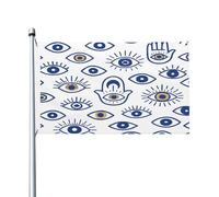 Symbole Du Mauvais Œil, Œil De Hamsa Bannière Cour 90X150Cm Éclatantes Décoratif Décoration Bannière Drapeaux Pour Vacances Fêtes Intérieure