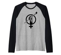 Symbole du Mouvement féministe - Poing d'autonomisation de L'Artiste féministe Manche Raglan