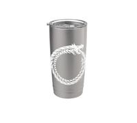 Symbole du serpent ou du dragon d'Ouroboros Gobelet isotherme en acier inoxydable double paroi