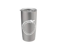 Symbole du serpent ou du dragon d'Ouroboros Gobelet isotherme en acier inoxydable double paroi