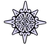 Symbole du soleil aztèque disque solaire Mexica, cosmologie, amérindien, mythologie centrale, religion Star Ray Sigil Emblème 3,6 cm en émail, 1.4 Inches, émail, émail