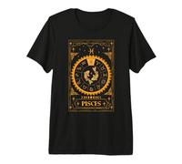 Symbole du Zodiaque Poissons Horoscope Astrologique Tarot T-Shirt Haut de Gamme
