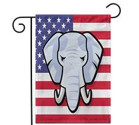 Symbole Électoral De L'Amérique Bleue : L'Éléphant Rouge Drapeaux Double Face Drapeau Couleurs Vives Bannière Pour Fête Extérieur Vacances 30X45Cm