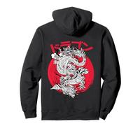 Symbole esthétique japonais du dragon Kanji Japon Red Sunset Sweat à Capuche