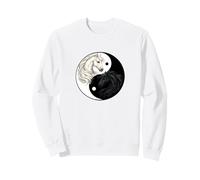 Symbole Feng Shui Yin Yang Chevaux Blanc Noir Taiji Sweatshirt