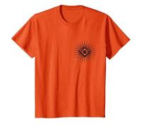 Symbole Franc-Maçon All Seeing Eye Logo Masonic Square T-Shirt, Enfant, Orange, 12 Ans