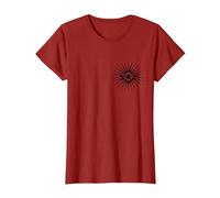 Symbole Franc-Maçon All Seeing Eye Logo Masonic Square T-Shirt, Femme, Canneberge, S