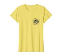 Symbole Franc-Maçon All Seeing Eye Logo Masonic Square T-Shirt, Femme, Citron, XS
