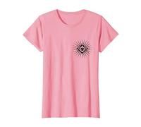 Symbole Franc-Maçon All Seeing Eye Logo Masonic Square T-Shirt, Femme, Rose, XL