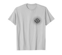 Symbole Franc-Maçon All Seeing Eye Logo Masonic Square T-Shirt, Homme, Argent, L