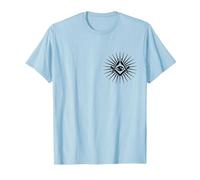 Symbole Franc-Maçon All Seeing Eye Logo Masonic Square T-Shirt, Homme, Bleu Céleste, M