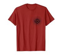 Symbole Franc-Maçon All Seeing Eye Logo Masonic Square T-Shirt, Homme, Canneberge, XXL