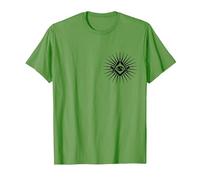 Symbole Franc-Maçon All Seeing Eye Logo Masonic Square T-Shirt, Homme, Herbe, L