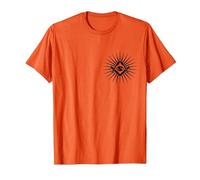 Symbole Franc-Maçon All Seeing Eye Logo Masonic Square T-Shirt, Homme, Orange, 3XL