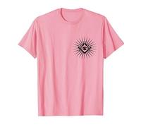 Symbole Franc-Maçon All Seeing Eye Logo Masonic Square T-Shirt, Homme, Rose, XXL