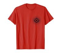 Symbole Franc-Maçon All Seeing Eye Logo Masonic Square T-Shirt, Homme, Rouge, 3XL