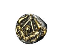 Symbole franc-maçon vintage bagues en acier inoxydable tête de mort bagues pour hommes