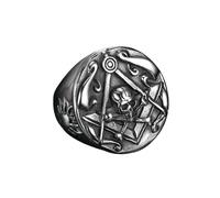 Symbole franc-maçon vintage bagues en acier inoxydable tête de mort bagues pour hommes