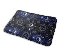 Symbole Géométrique Sacré, Espace Violet, Galaxie, Étoiles, Art Mystique du Soleil Et De La Lune Tapis De Douche Absorbant Tapis De Bain Antidérapant Paillasson Intérieur pour Salon 40X60Cm