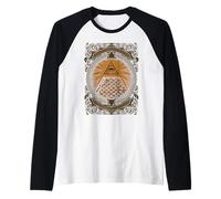 Symbole œil Pyramide gravé Vintage Manche Raglan