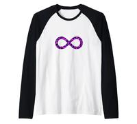 Symbole Infini imprimé léopard Rose et Violet Manche Raglan