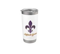 Symbole Louisiane Léopard Fleur De Lis Mardi Gras Carnaval Gobelet isotherme en acier inoxydable double paroi