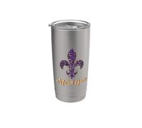 Symbole Louisiane Léopard Fleur De Lis Mardi Gras Carnaval Gobelet isotherme en acier inoxydable double paroi